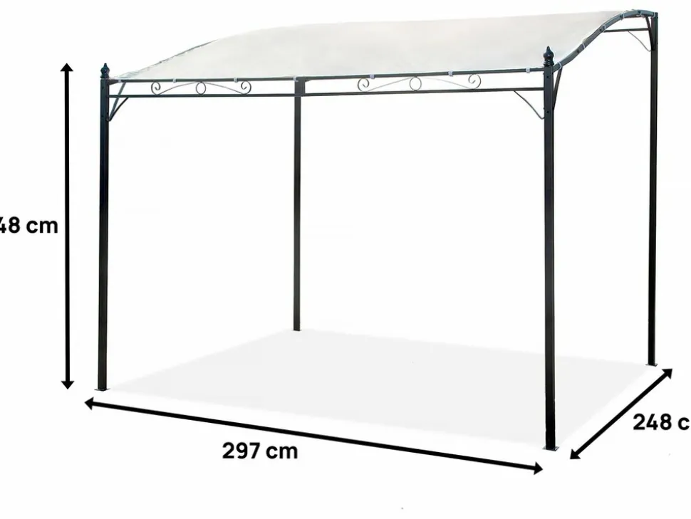HABITAT ET JARDIN - Pergola inclinée en métal - 3 x 2,5 m - beige