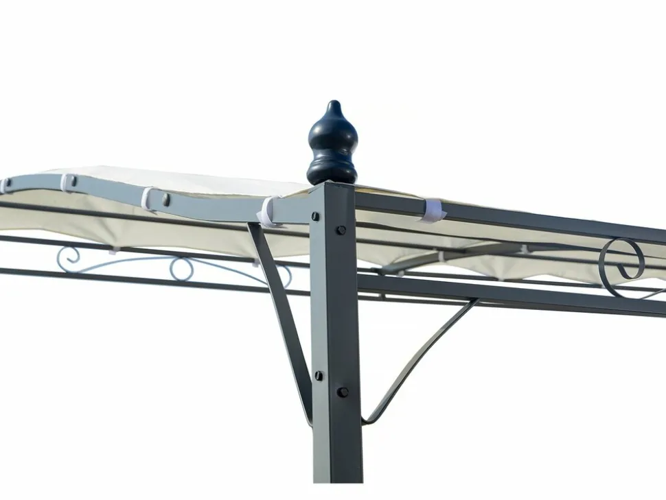 HABITAT ET JARDIN - Pergola inclinée en métal - 3 x 2,5 m - beige