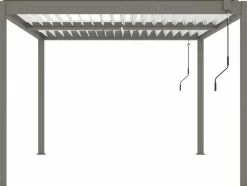 HABITAT ET JARDIN - Pergola bioclimatique avec led "windsor premium" en aluminium 3 x 4 - taupe
