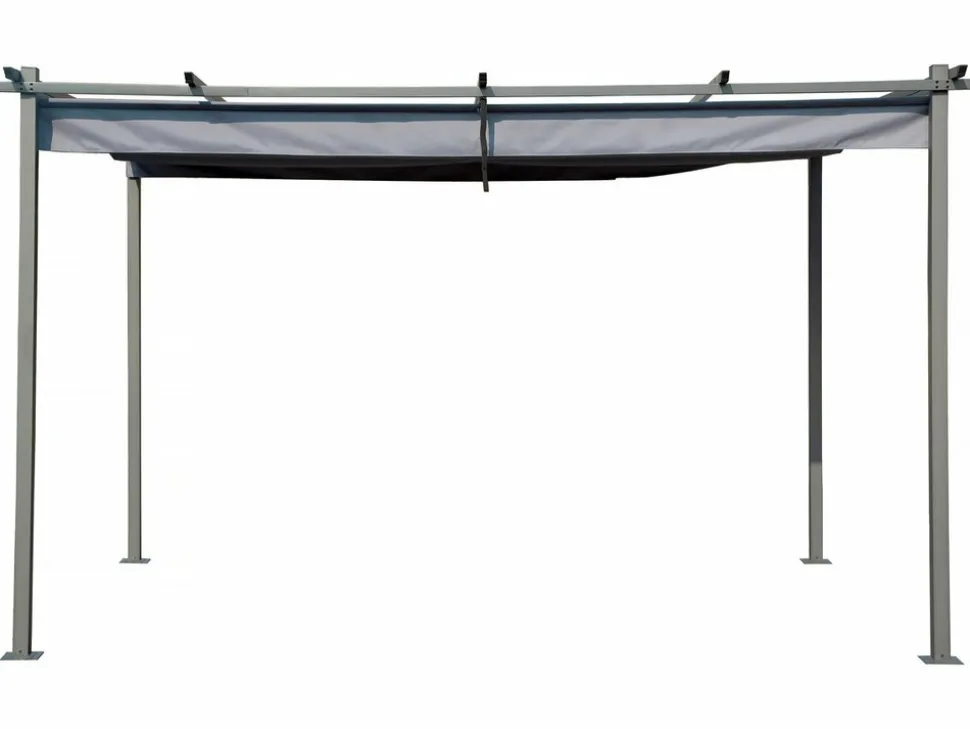 HABITAT ET JARDIN - Pergola en métal avec toit rétractable - 3 x 4 m - gris anthracite