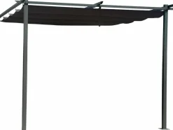 HABITAT ET JARDIN - Pergola adossée avec toit rétractable - 3 x 3 m - gris anthracite