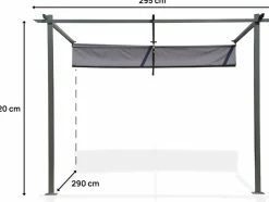 HABITAT ET JARDIN - Pergola adossée avec toit rétractable - 3 x 3 m - gris anthracite