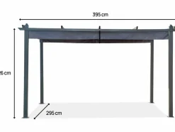 HABITAT ET JARDIN - Pergola en aluminium avec toit rétractable - 3 x 4 m - gris anthracite