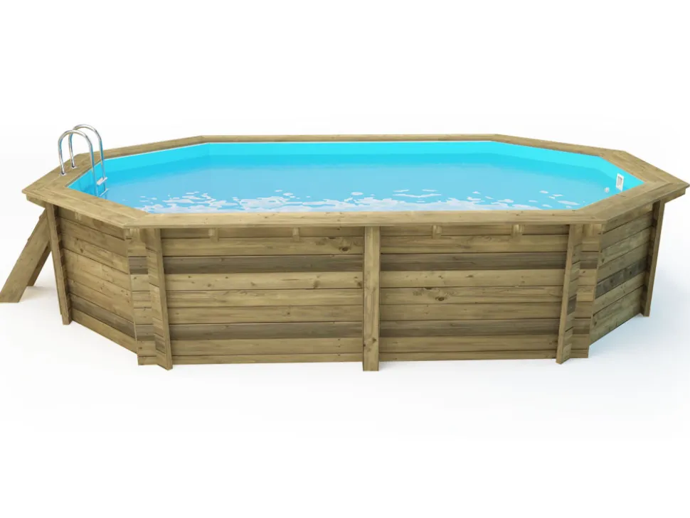 HABITAT ET JARDIN - Piscine bois " miami 145 " - 4.86 x 3.36 x 1.45 m