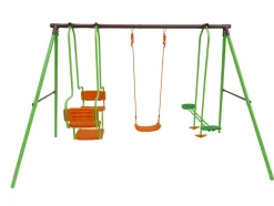 HABITAT ET JARDIN - Portique acier "eva" - 1.96m - 3 agrès