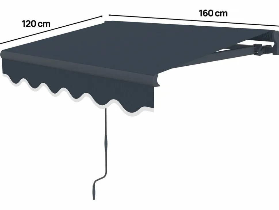 HABITAT ET JARDIN - Store banne en aluminium "ombra 1" - 160 x 120 cm - gris