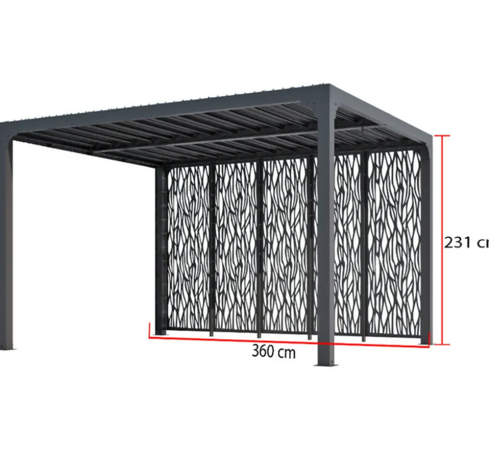 HABRITA - Habrita pergola bioclimatique 10.80m² gris anthracite - per36m30bi