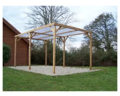 HABRITA - Habrita pergola en bois thermo chauffé 15.10 m² avec couverture pvc - th3051s2