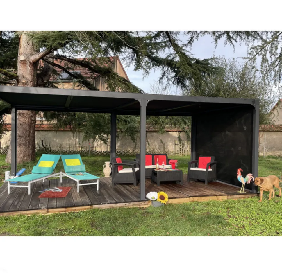 HABRITA - Habrita rideau pour pergola bioclimatique gris - per bi r36