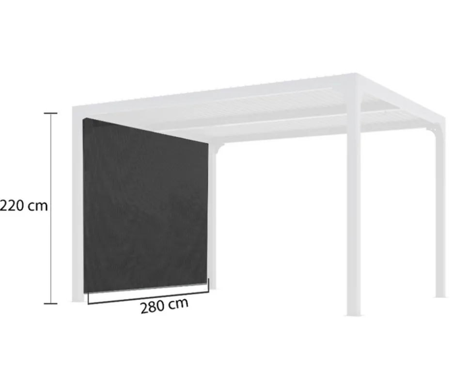 HABRITA - Habrita rideau pour pergola bioclimatique 8 personnes gris - perbir30