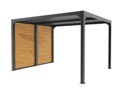 HABRITA - Pergola bioclimatique aluminium 10,80 m² - gris anthracite - ventelles latérales