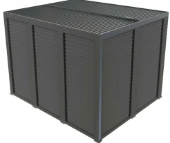 HABRITA - Pergola bioclimatique + ventelles alu mobiles côté 3 m + côté 3,60 m - 10,80 m2 - Alu