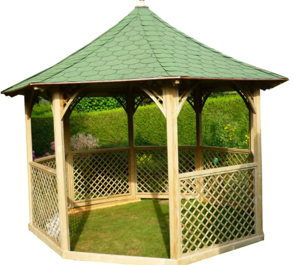 Habrita pavillon octogonal 8.78m² bois naturel - kic35