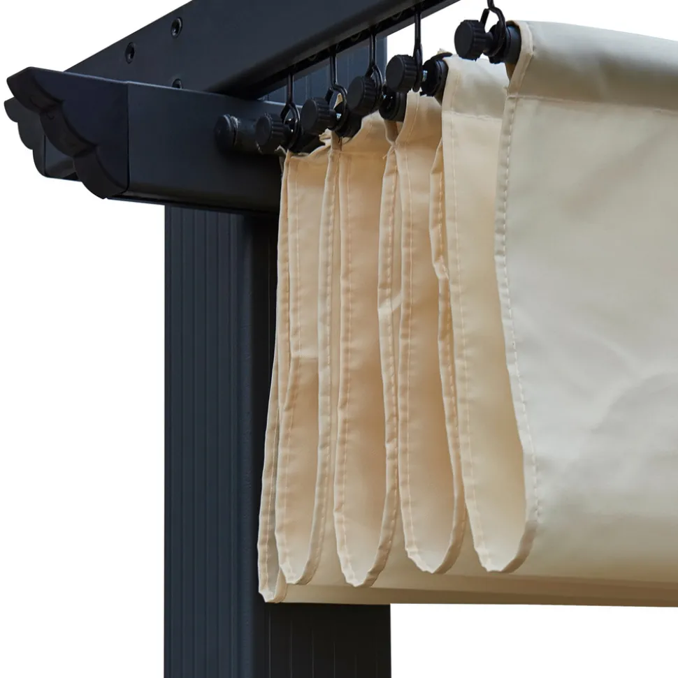 HAPPY GARDEN - Pergola autoportante 3 × 3m cassis beige - structure aluminium