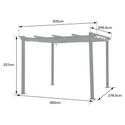 HAPPY GARDEN - Pergola autoportante 3 × 3m cassis beige - structure aluminium