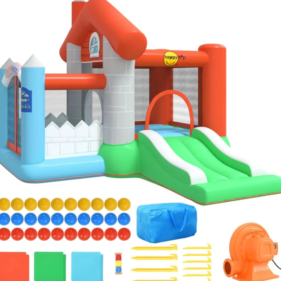 HAPPY HOP - Château gonflable avec toboggan 272x257x220 cm pvc