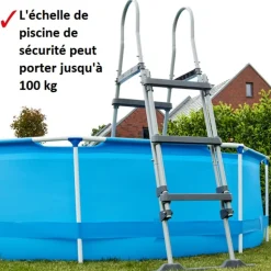 HECHT - H 00091 echelle double pour piscine 107 cm -symétrique hors sol accessoire piscine marches 2x3