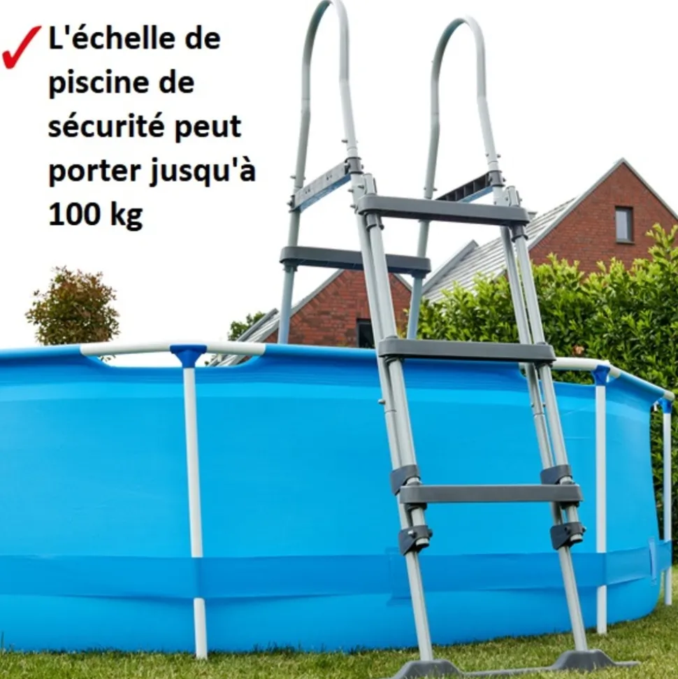 HECHT - H 00091 echelle double pour piscine 107 cm -symétrique hors sol accessoire piscine marches 2x3