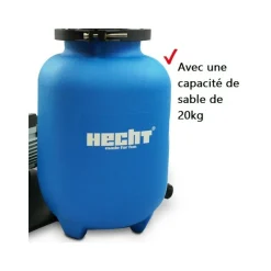 HECHT - H 302113 système de filtre à sable(avec pré-filtre) de piscine 7 m3/h 450 w capacité de sable 20kg