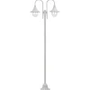 HELLOSHOP26 - Lampadaire de jardin e27 220 cm aluminium 2 lanternes blanc
