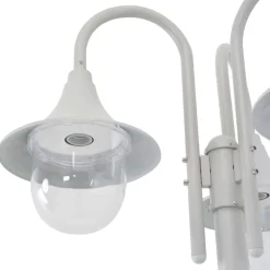 HELLOSHOP26 - Lampadaire de jardin e27 220 cm aluminium 3 lanternes blanc