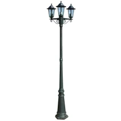 HELLOSHOP26 - Lampadaire de jardin 3 bras 215 cm foncé/aluminium vert