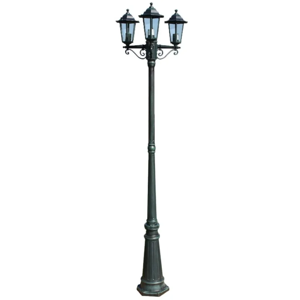 HELLOSHOP26 - Lampadaire de jardin 3 bras 215 cm foncé/aluminium vert