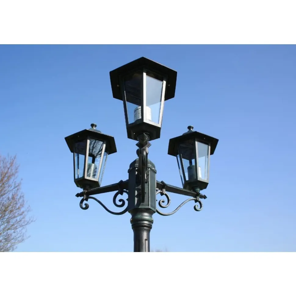 HELLOSHOP26 - Lampadaire de jardin 3 bras 215 cm foncé/aluminium vert