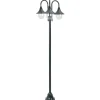 HELLOSHOP26 - Lampadaire de jardin e27 220cm aluminium 3 lanternes foncé vert