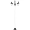 HELLOSHOP26 - Lampadaire de jardin e27 220 cm aluminium 2 lanternes bronze marron