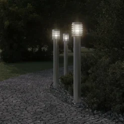 HELLOSHOP26 - Lampadaire d'extérieur et sortie argenté 110 cm acier inoxydable argent