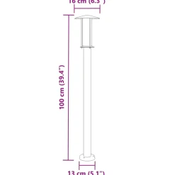 HELLOSHOP26 - Lampadaire d'extérieur 100 cm acier inoxydable noir