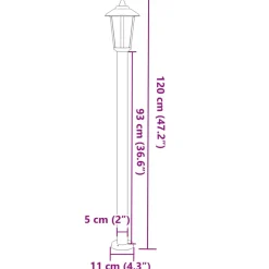 HELLOSHOP26 - Lampadaire d'extérieur 120 cm acier inoxydable noir