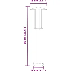HELLOSHOP26 - Lampadaire d'extérieur 60 cm acier inoxydable noir
