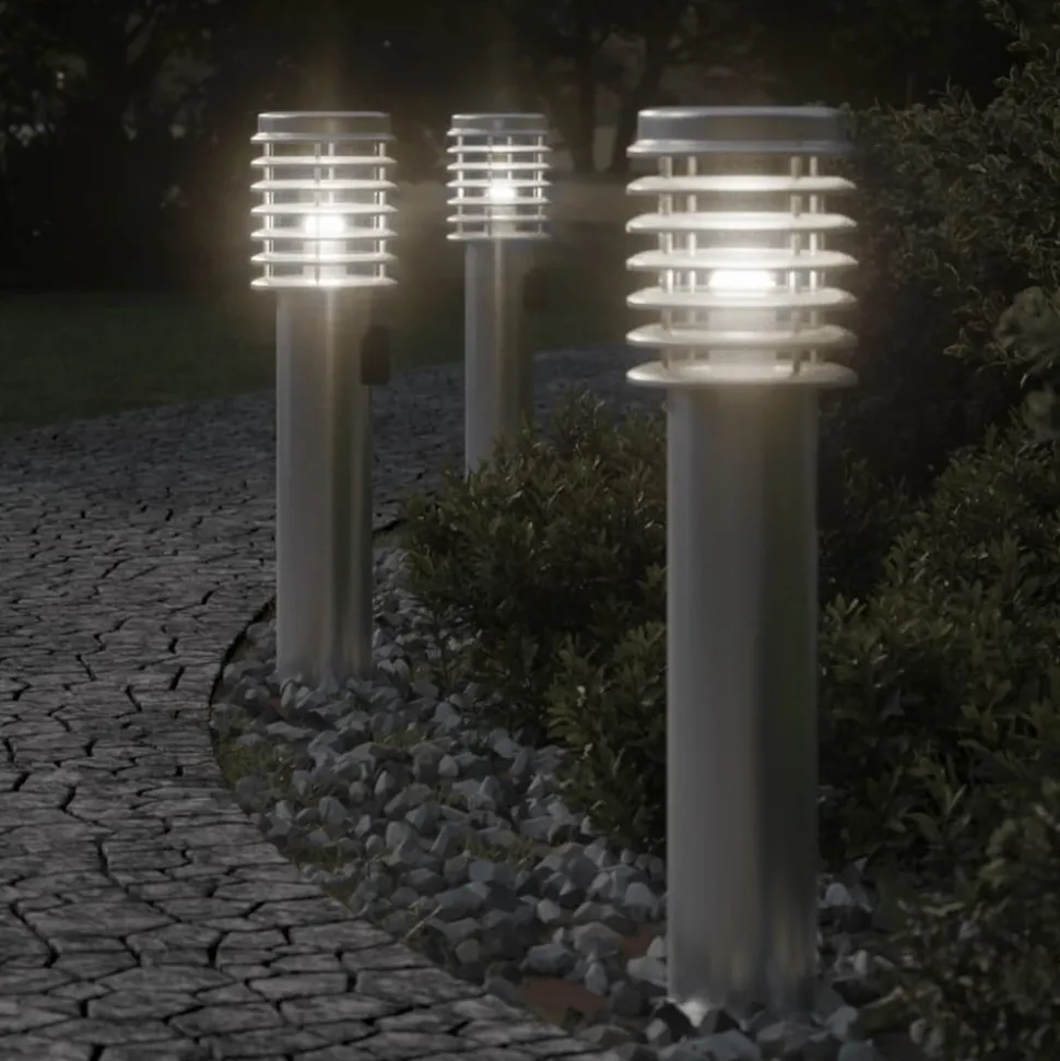 HELLOSHOP26 - Lampadaire d'extérieur et sortie argenté 60 cm acier inoxydable argent