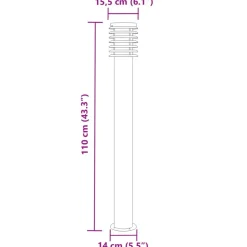 HELLOSHOP26 - Lampadaire d'extérieur argenté 110 cm acier inoxydable argent