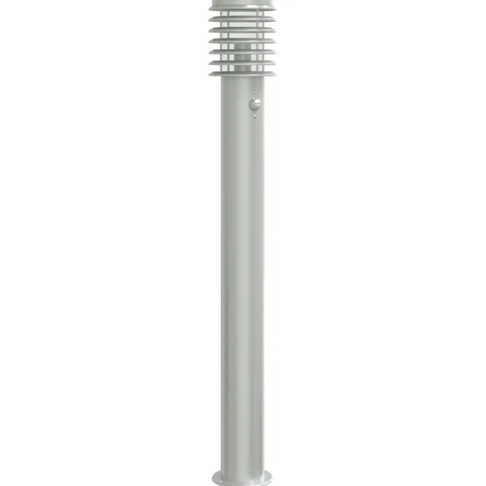 HELLOSHOP26 - Lampadaire d'extérieur avec capteur argenté acier inoxydable argent