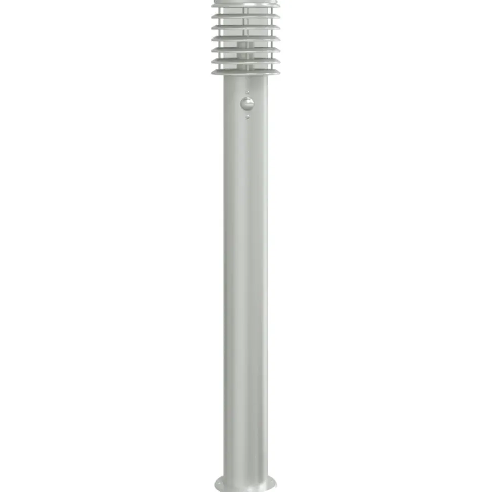 HELLOSHOP26 - Lampadaire d'extérieur avec capteur argenté acier inoxydable argent