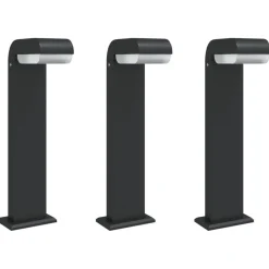 HELLOSHOP26 - Lampadaires d'extérieur 3pcs aluminium moulé sous pression noir