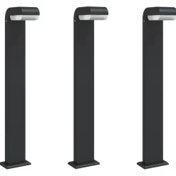 HELLOSHOP26 - Lampadaires d'extérieur 3 pcs aluminium moulé sous pression noir