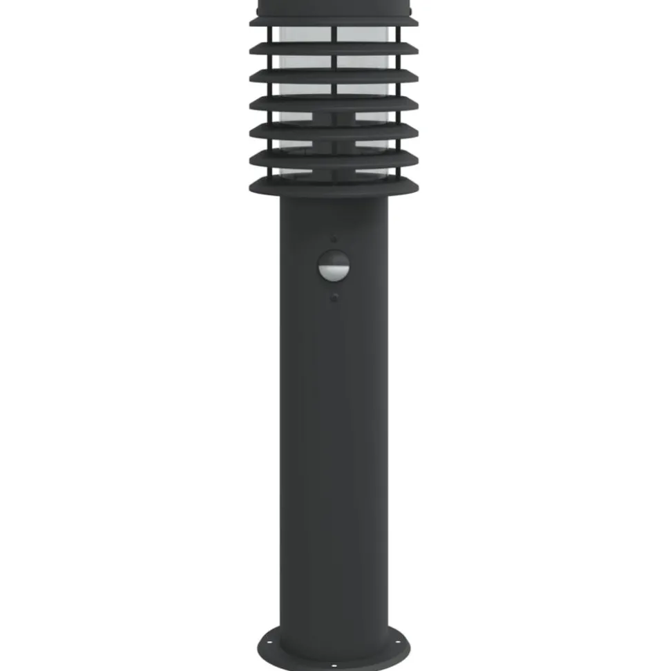 HELLOSHOP26 - Lampadaires d'extérieur et capteurs 3 pcs acier inoxydable noir