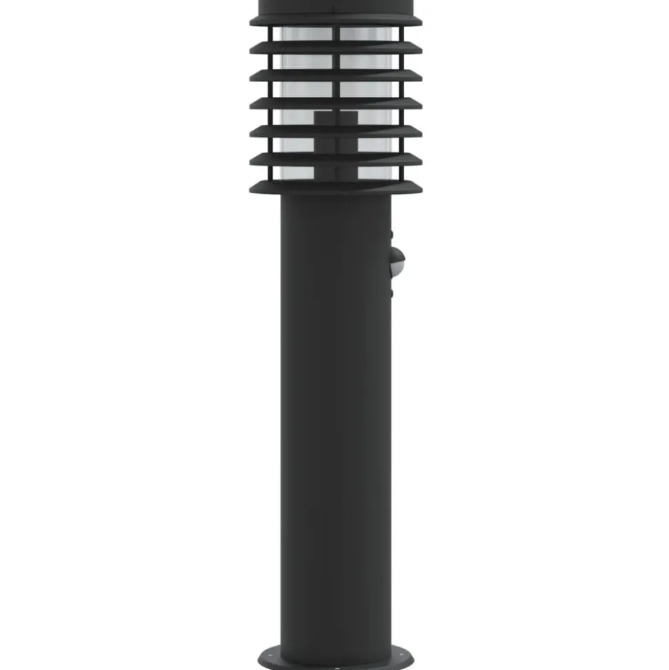 HELLOSHOP26 - Lampadaires d'extérieur et capteurs 3 pcs acier inoxydable noir