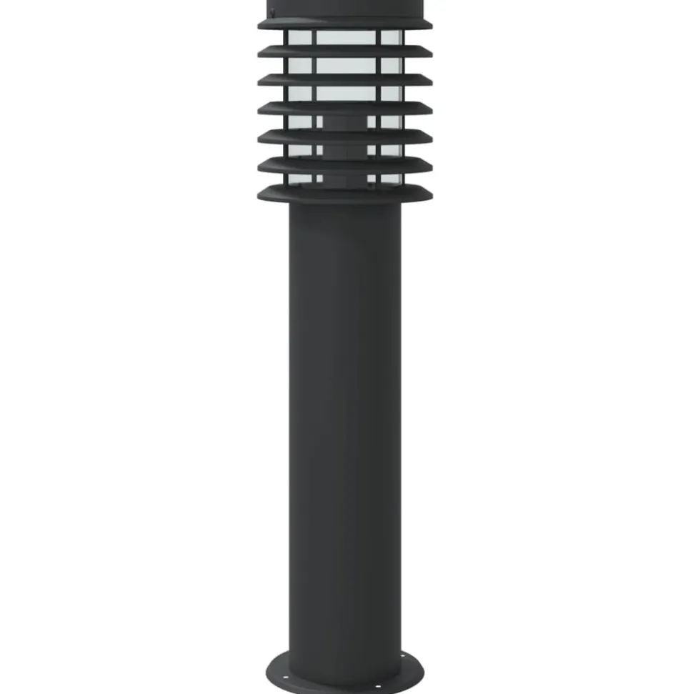 HELLOSHOP26 - Lampadaires d'extérieur et capteurs 3 pcs acier inoxydable noir