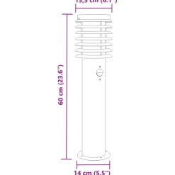 HELLOSHOP26 - Lampadaires d'extérieur et capteurs 3 pcs acier inoxydable noir