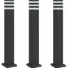 HELLOSHOP26 - Lampadaires d'extérieur 3 pcs 80 cm aluminium noir
