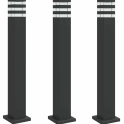 HELLOSHOP26 - Lampadaires d'extérieur 3 pcs 80 cm aluminium noir