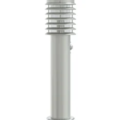 HELLOSHOP26 - Lampadaires d'extérieur avec capteurs 3 pcs acier inoxydable argent