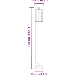 HELLOSHOP26 - Lampadaires d'extérieur 3 pcs 100 cm acier inoxydable noir