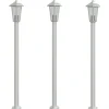 HELLOSHOP26 - Lampadaires d'extérieur 3 pcs argenté 120 cm acier inoxydable argent