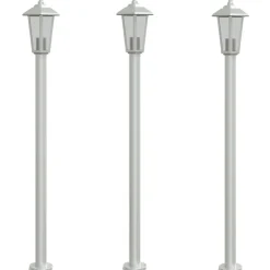 HELLOSHOP26 - Lampadaires d'extérieur 3 pcs argenté 120 cm acier inoxydable argent